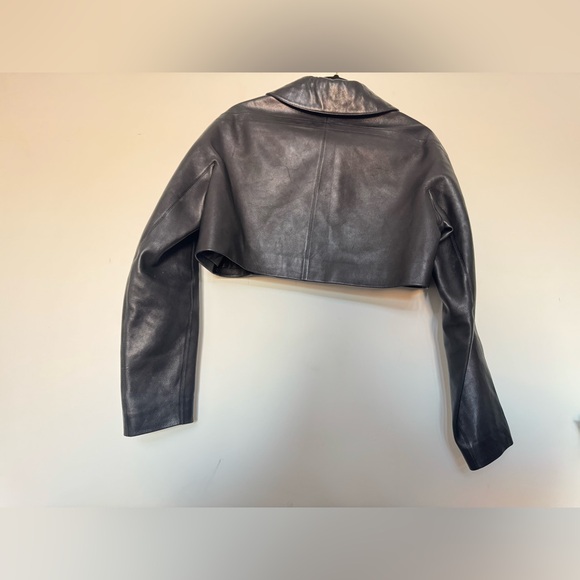 Alaia Black Leather Cropped Jacket size FR 40 - Picture 13 of 16